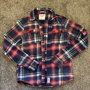 Abercrombie & Fitch Navy and Red Plaid Shirt
